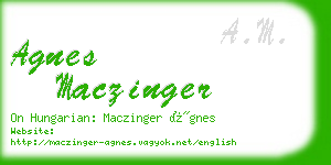 agnes maczinger business card